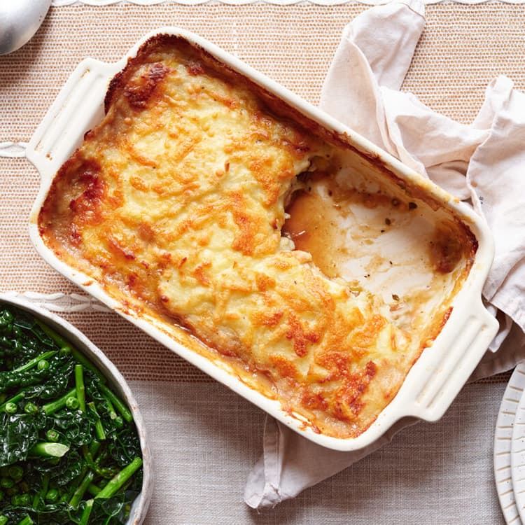 Looking for a healthier pie recipe? Try this take on sausage and mash, packed with veg, this will be a popular meal for the whole family.