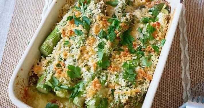 Asparagus gratin