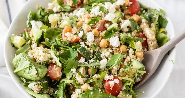 Herby feta quinoa bowl