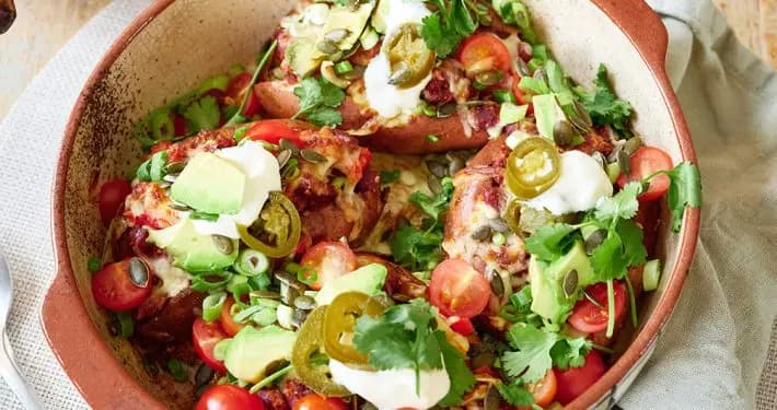 Loaded sweet potatoes