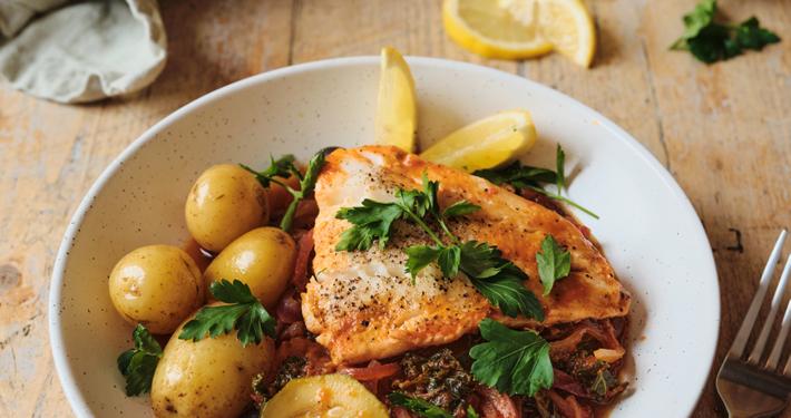 One pot fish with fennel and black olives