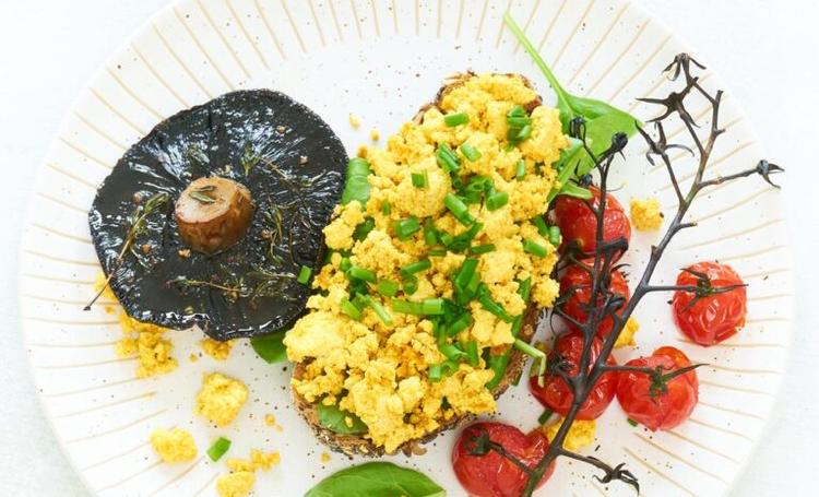 Try our delicious tofu scrambled eggs as a plant-based alternative! This has been developed buy our in-house nutritionists and it doesn't disappoint.