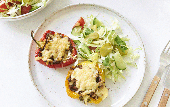 Cheeseburger stuffed peppers