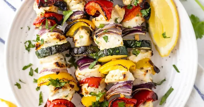 Mediterranean chicken skewers