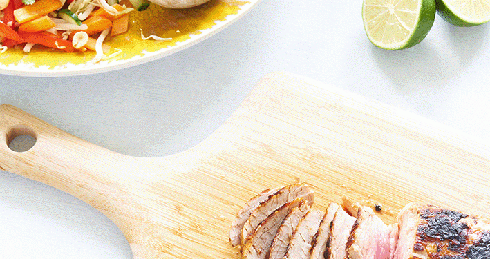 Thai pork loin and salad